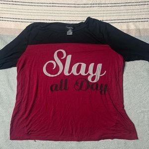 Slay all Day baseball tee